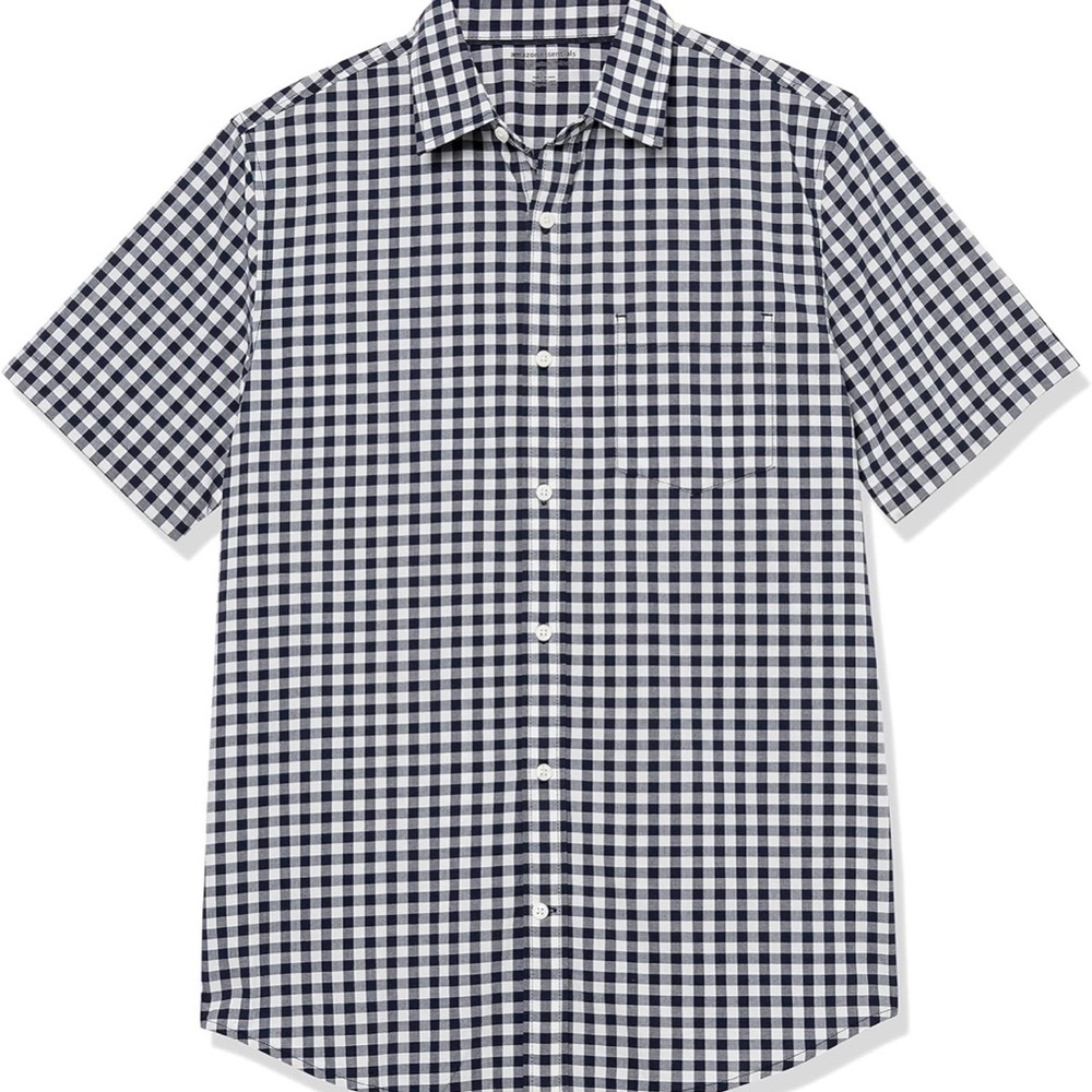Men's Black and White Checkered Shirt (slim fit)